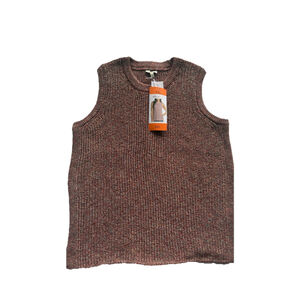 Ella Moss Ladies Marge Ribbed Knit Sleeveless Sweater Tank Coral Flame XXL